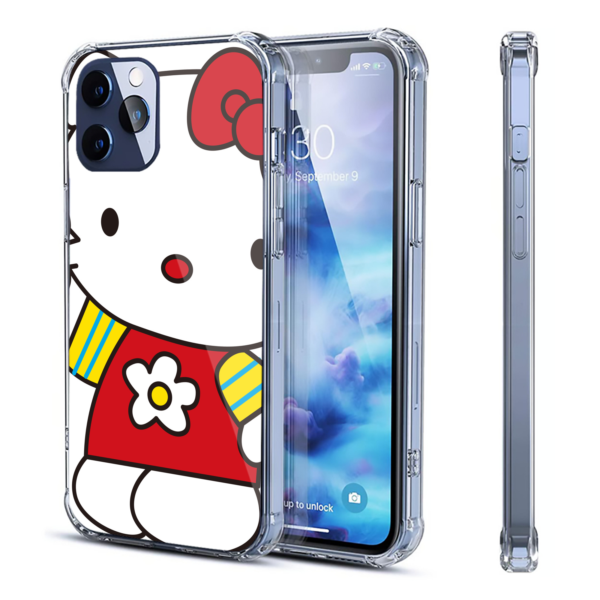 （画像用） Hello Kitty ハローキティ 【iPhone 12シリーズ対応】透明スマホケース（クリアソフトケース）
